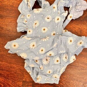 Carter's Light Blue Daisy Print One Piece